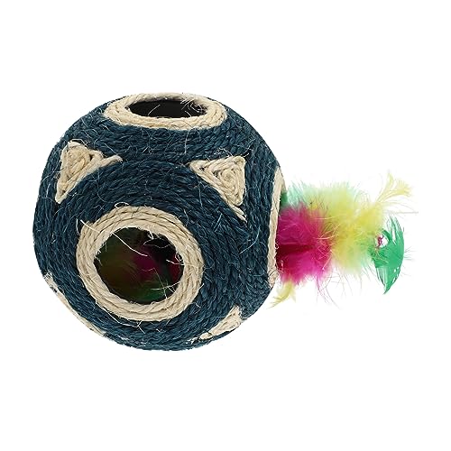 VANZACK 1Stk Ball aus Hanfseil mit sechs Löchern interaktives katzenspielzeug interactive cat toy Kauspielzeug für Welpen Kauspielzeug für große Hunde Spielzeuge Kauball für Katzen singen von VANZACK