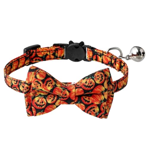 VANZACK 1stk Halloween-Kragen Kätzchen Zubehör Leckereien Für Welpen Hunde Kätzchen Kostüm -Tracker- Stilvolles Katzenhalsband Für Haustiere Kauer Baumwolle Polyester Orange von VANZACK