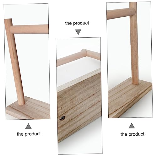 VANZACK 1Stk Papagei Stehstange vogelkäfig zubehör vogelzubehör für käfig Kauspielzeug für Vögel Holzpapagei Papageienständer Regal Papageienregal Protokoll Spielstand Holzrahmen hölzern von VANZACK