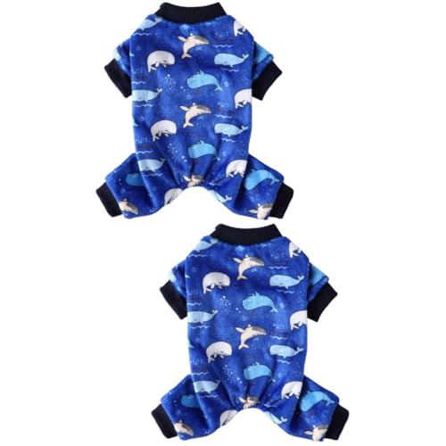 VANZACK 2 STK Kleidung Für Haustiere Welpen-Pyjama Haustierbekleidung Weihnachtskostüm Für Hunde Weihnachts-Haustier-Pyjama Welpe Warmer Kunde Hundekleidung Korallenvlies Hündchen Overalls von VANZACK