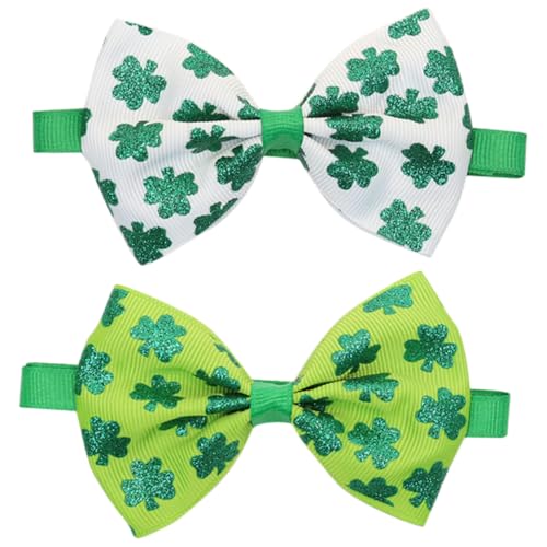 VANZACK 2 Stück Dreiblättrige Fliege für Haustiere Weißes Design für Patrick's Day Verstellbare Hundehalsband für Partys für Kleine und Große VANZACK 2 Stück Dreiblättrige Fliege für Haustiere Weißes Design für Patrick's Day Verstellbare Hundehalsband für Partys für Kleine und Große von VANZACK