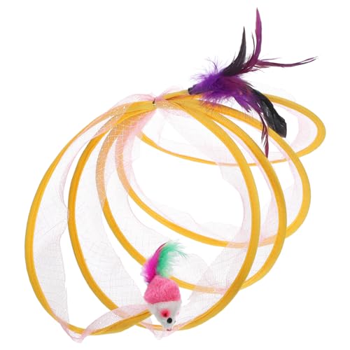 VANZACK Spielzeuge 2St Faltbarer Katzentunnel Katzenspielzeug Interactive cat Toy cat Motion Toy Rosa cat Toys Kätzchen Haustier Meerschweinchen Spielzeug einstellen Netz Stahldraht von VANZACK