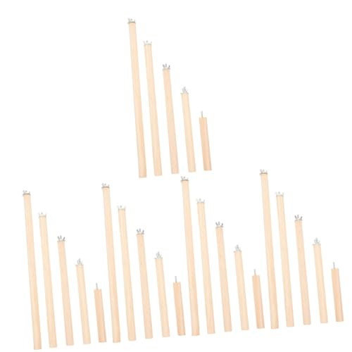 VANZACK 25 STK Papagei Stehstange Vogelspielzeug vogelgitter Lovebirds Holzständer Spielset aus Holz Spielzeuge Vogelkäfig Sittichstangen für Käfig Barsch aus natürlichem Holz für Vögel von VANZACK