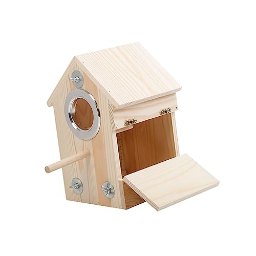 VANZACK 2Er-Box Papageien Inkubator vogelhaus Vogelkäfig Gartenvogel-Ornamente Vogelkisten Vogelvoliere aus Holz Vogelbrutkasten Langen Vögel Vogelfütterer das Vogelnest schmücken von VANZACK