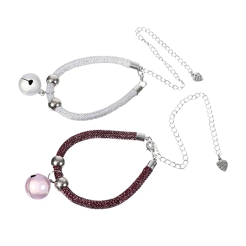 VANZACK 2St Glockenhalsband für Haustiere Katzenhalsband mit Anhänger kleines Welpenhalsband Verstellbares Haustierhalsband Schönes Design für Haustierhalsband hochzeitsdeko glockenförmig von VANZACK