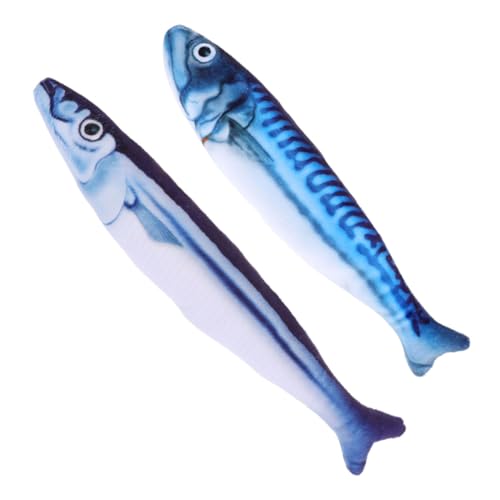 VANZACK 2er-Pack Fischspielzeug Realistisches Quietschendes Plüsch-katzenspielzeug Kätzchen-Teaser-Spielzeug für Katzen von VANZACK