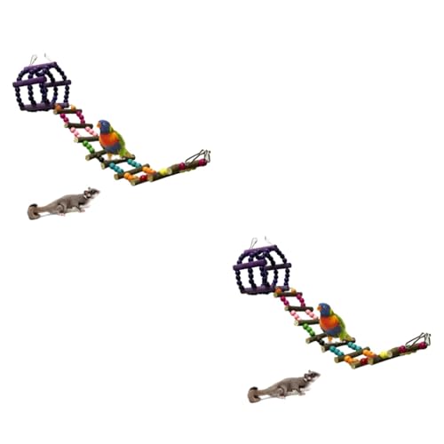 VANZACK 2St Spielzeug zum Aufhängen im Käfig wellensittiche spielsachen wellensittich-Spielzeug Käfigleiter Hamsterkäfige Spielzeuge Leiter Vogel Spielzeug Käfigspielzeug Papagei Hölzern von VANZACK