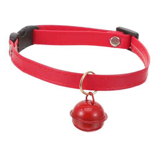 VANZACK 2St Welpe Kragen Katzenhalsband kleine Hundehalsbänder Welpe+ kleines hundehalsband Baby-Kätzchenhalsband Anzugkragen Haustierhalsband mit Glocke einstellen rot von VANZACK