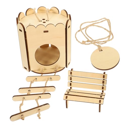VANZACK Holz Hamster Spielzeug Set Haustier Möbel Selbst-Montage Nest Stuhl Für Meerschweinchen Chinchilla VANZACK Holz Hamster Spielzeug Set Haustier Möbel Selbst-Montage Nest Stuhl Für Meerschweinchen Chinchilla von VANZACK