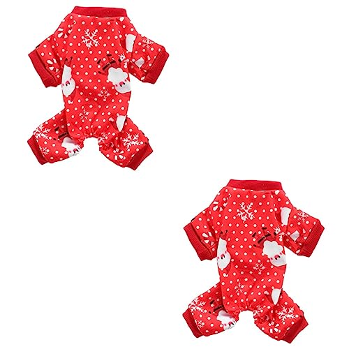 VANZACK 2st Kleidung Für Haustiere Hündchen-weihnachtskostüme Hautfreundliche Hundekleidung -top-Bluse Trendige Hemden Wintermantel Weihnachtshundeoutfit Thermohemd Rock Acryl Lustig von VANZACK