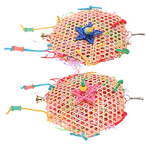 VANZACK 2st Papagei Gebürstettes Spielzeug Lustiges Vogelspielzeug Hängendes Spielzeug Haustier-papageienspielzeug Spielzeug Für Haustiere Langen Bambus Papageienzubehör von VANZACK