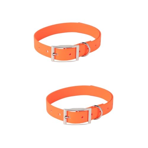 VANZACK 2 Stück PVC-Halsband Für Und Mittelgroße Hunde Hundehalsband Flaches Seil Hundehalsband Welpenhalsband Rindsleder Robust Stilvoll von VANZACK