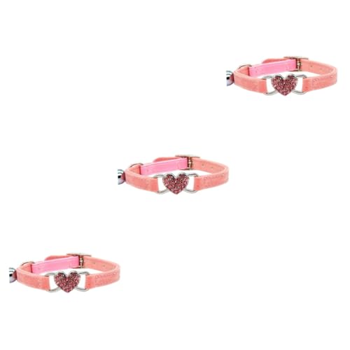 VANZACK 3 STK verstellbares Katzenhalsband katzengeschenke Geschenke süßes Katzenhalsband cat Accessories Strass Zubehör Katzenkette aus Strass Haustier Gummiband Rosa von VANZACK