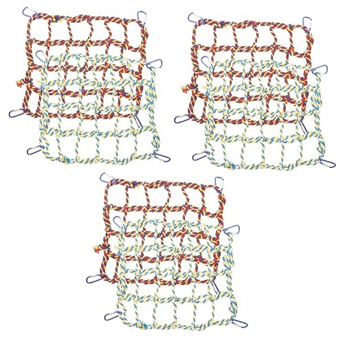 VANZACK 3 Sets Hängemattennetz Vogelschaukeln Für Hamster Spielzeug Papageienspielzeug Rattenspielzeug Papageienschaukel Seil Vogelleitern Für Nymphensittiche Haustierschaukel von VANZACK