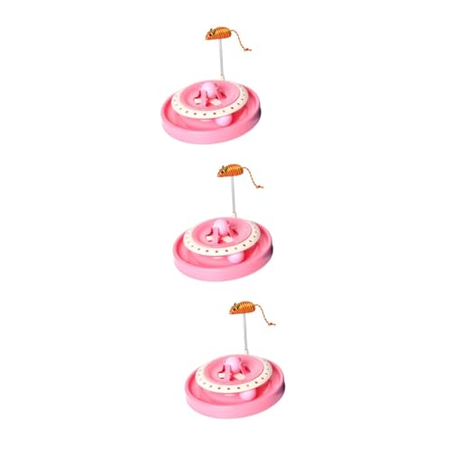 VANZACK 3st Katze Betta-Blatt-hängematte Katzenrad Katzenspielzeug Katzen-vergnügungsteller Katzengeschenke Laufrad Für Katzen Spielzeuge Rosa Lustige Katze Pilz von VANZACK