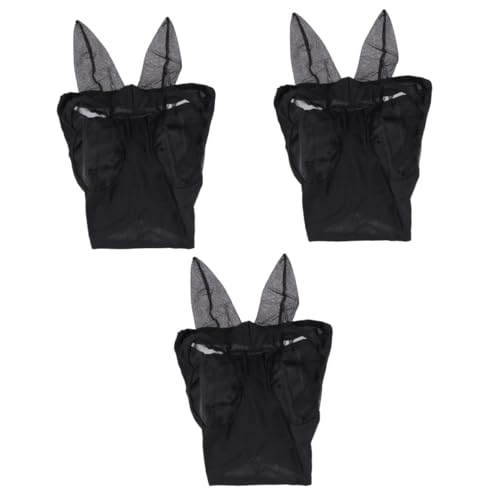 VANZACK 3St Pferdekopf Mesh Fliegenschutzmaske Pferdekopf-Mesh-Maske Maskera tragbare Pferdemaske Pferdekopf Netz Horse mask Kopfschutzmaske Pferdefliegenmaske Gesichtsmaske von VANZACK