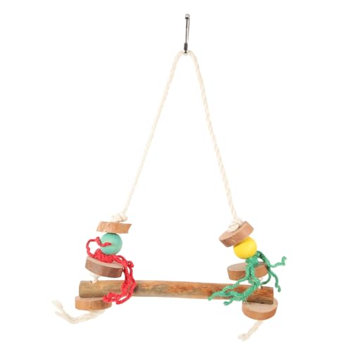 VANZACK 5st Vogelschaukelspielzeug Vogelbarsch Vogelspielzeug Sittichspielzeug Papageienkäfigspielzeug Papageienspielzeug Aus Holz Vogelkletterleiter Papageienbarsch Hölzern Ringe Beissen von VANZACK