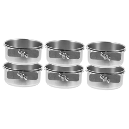 VANZACK 6 Stk Futternapf für Papageien Vogelkäfig stainless steel iss Organisator für Papageienfutter Vogelnäpfe für Käfig drinnen Lieferungen Teller Tasse die Vögel füttern Vogeltrinker von VANZACK