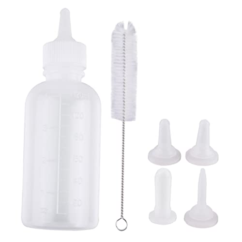 VANZACK 6 Teiliges Set 120ml Haustier Nuckelflaschen Für Katzen Und Hunde Milchfütterungsflasche Mit Reinigungsbürste Für Haustiere Ideales Zubehör Für Die Tierernährung von VANZACK