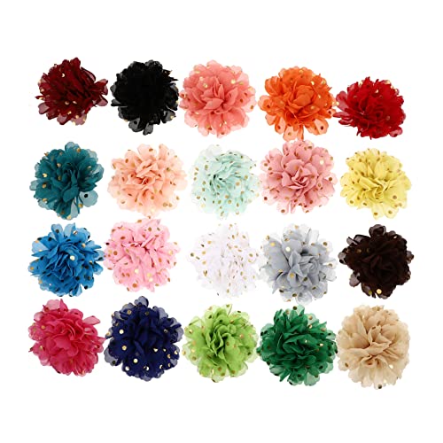 VANZACK 60 Stk Zubehör Für Haustierhalsbänder Farbige Haustierchiffonblume Süße Hundeaccessoires Bandblumen Hundehalsband Haarblume Aus Chiffon-Spitze Katzenhalsband Blumen Abnehmbar Stoff von VANZACK