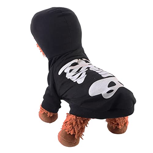 VANZACK Halloween-Kostüme für Haustiere Outfits Dackel kleines Hundeshirt Hundegeschirr Halloween Costume Halloween Kleidung Haustierkleidung Partykleidung für Haustiere Baumwolle Black von VANZACK