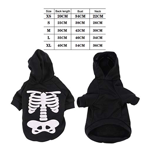 VANZACK Halloween-Kostüme für Haustiere Skelett-Hundekleidung Outfits Welpe Rassen Halloween Costume Halloween Kleidung Halloween-Kostüme für Hunde Hunde-Cosplay-Kostüm Baumwolle Black von VANZACK