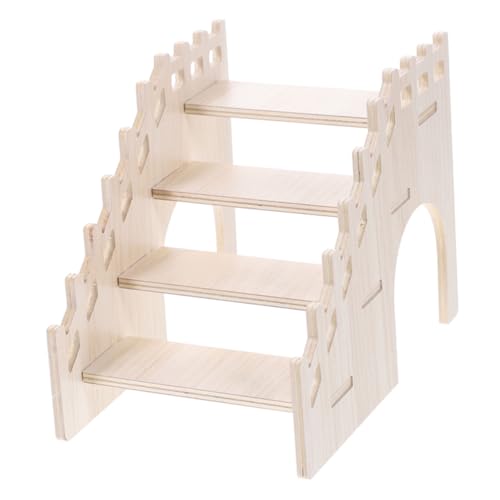 VANZACK Hamster-Aktivitätsspielzeug Hamster Hamster Spielplatz Hamster zubehör Kleintier zubehör Hamsterverstecke aus Holz Hamster -Kletterspielzeug Lebensraum hölzern Khaki von VANZACK