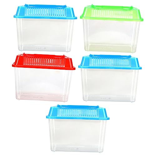 VANZACK Handheld Aquarium Fischbox Für Reptilien Und Kleine Haustiere Transparente Kunststoff Terrarienbox Mischfarben Tragbare Fütterungsbox von VANZACK