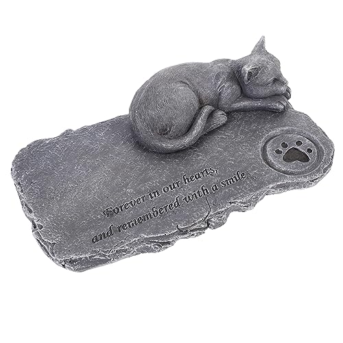 VANZACK Kätzchen Hund Ornament Katzengrabsteine ​​im Freien Katzen-Grabstein-Statue tiergrabstein gartenskulptur Haustier Gedenkgeschenke Katzenstatuen im Freien Statue Katze Ornament Harz von VANZACK