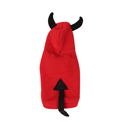 VANZACK Pet Dog Festival Devil Verwandlungskostüm Halloween Costume Halloween Kleidung Teufel Outfit Haustierkleidung Outfits weihnachtsdeko Warmes Haustierkostüm Hundekleidung Plüsch rot von VANZACK