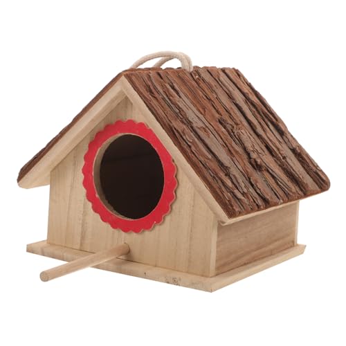 VANZACK Wetterfestes Holz Vogelhaus Für Den Garten Hängendes Brutnest Und Vogelfutterhaus Für Wildvögel Ideal Für Fenster Und Balkon Natürlichem Design von VANZACK