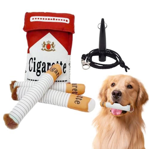 VARKAGE Aundespielzeug ZigaretteMit Hundeerziehungspfeife, Interaktives Zigaretten Spielzeug Hund, Cigarette Dog Toy, Interaktives Spielzeug für Kleine, Mittelgroße und Gro von VARKAGE