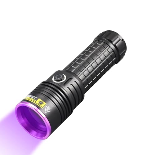 VASTFIRE UV Taschenlampe LED Taschenlampe 30W 3 UV Ultra Violett Schwarzlicht Wasserdicht 365nm UV Licht Superhell für Inspektion Haustier Urin Erkennung Inklusive Zubehör 8000mah Batterien von VASTFIRE