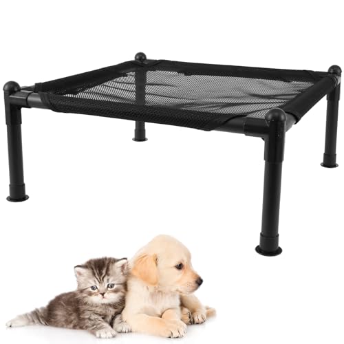 Erhöhtes Hundebett Erhöhtes,49*49*19cm Kühlendes Hundeliege Outdoor mit atmungsaktivem Netz und Stahlrahmen Kühlendes erhöhtes Haustierbett Tragbares Hundebett für draußen (Atmungsaktives Mesh) von VAVPUP