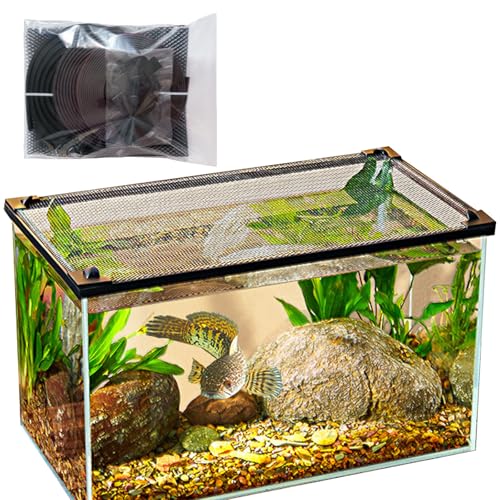 VAYEODEYU Fischtankdeckel Schutznetz, Fish Tank Cover Mesh Aquarium Lid Fish Tank Anti-Jumping Net Accessory Set(Width:45cm) von VAYEODEYU