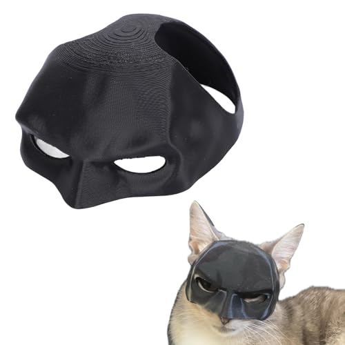 VBESTLIFE Katzen-Fledermaus-Maske, Katzen-Fledermaus-Gesichtsbedeckung, Fledermaus-Katze-Cosplay-Bekleidung, Halloween-Kostüme-Zubehör für Katzen, 7,7 X 9 cm von VBESTLIFE