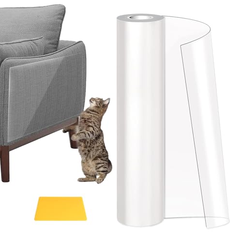 VCANIVR Kratzfolie Katzen Selbstklebend 40cm x 500cm Kratzschutz Katze Tape Anti Kratz Folie Selbstklebend Kratzschutz Wand, Kratzschutzfolie, Couch Kratzschutz Katze von VCANIVR