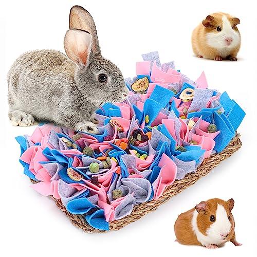 VCZONE Schnüffelmatte für Kaninchen, Seegras (30,5 x 20,3 cm), reines, handgewebtes Filztuch, Haustier-Futtermatte, Bereicherung, Spielzeugbett, Aktivitätsmatte für Kaninchen, Kaninchen, von VCZONE