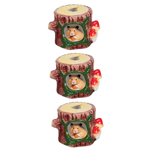 VDLLQYN, 2 Stück Hamsternest, Baumstumpf, Hamsterspielplatz, Keramik, Hamsterversteck, Haustierversteck, Hamsterkäfige,Nester für kleine Haustiere(Ax3pcs) von VDLLQYN