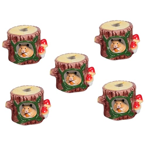 VDLLQYN, 2 Stück Hamsternest, Baumstumpf, Hamsterspielplatz, Keramik, Hamsterversteck, Haustierversteck, Hamsterkäfige,Nester für kleine Haustiere(Ax5pcs) von VDLLQYN