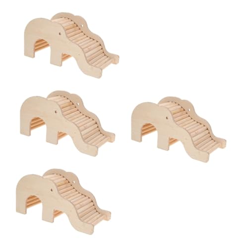 VDLLQYN, 4 stücke Hamster Versteck Haus Hamster Kauen Spielzeug Hamster Gehege Kleine Haustiere Verstecken Nest Haustier Käfig Leiter Nest Spielzeug,Nester für kleine Haustiere(Beigex4pcs) von VDLLQYN