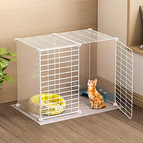 VDLLQYN, DIY Katzenkäfige, Zwinger, Katzenkäfige, Katzenwohnungen, Hundekäfige for kleine Hunde, tragbarer Hofzaun – for kleine Tiere, Welpen, Kätzchen ，Hundekiste(75X39X47CM) von VDLLQYN