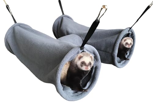 VEDEM Frettchen-Fleece-Hängematte für Kleintiere, Käfig, hängende Tunnel-Hängematte, warmes Versteck Bett für Ratte, Chinchilla, Eichhörnchen (Dunkelgrau) von VEDEM