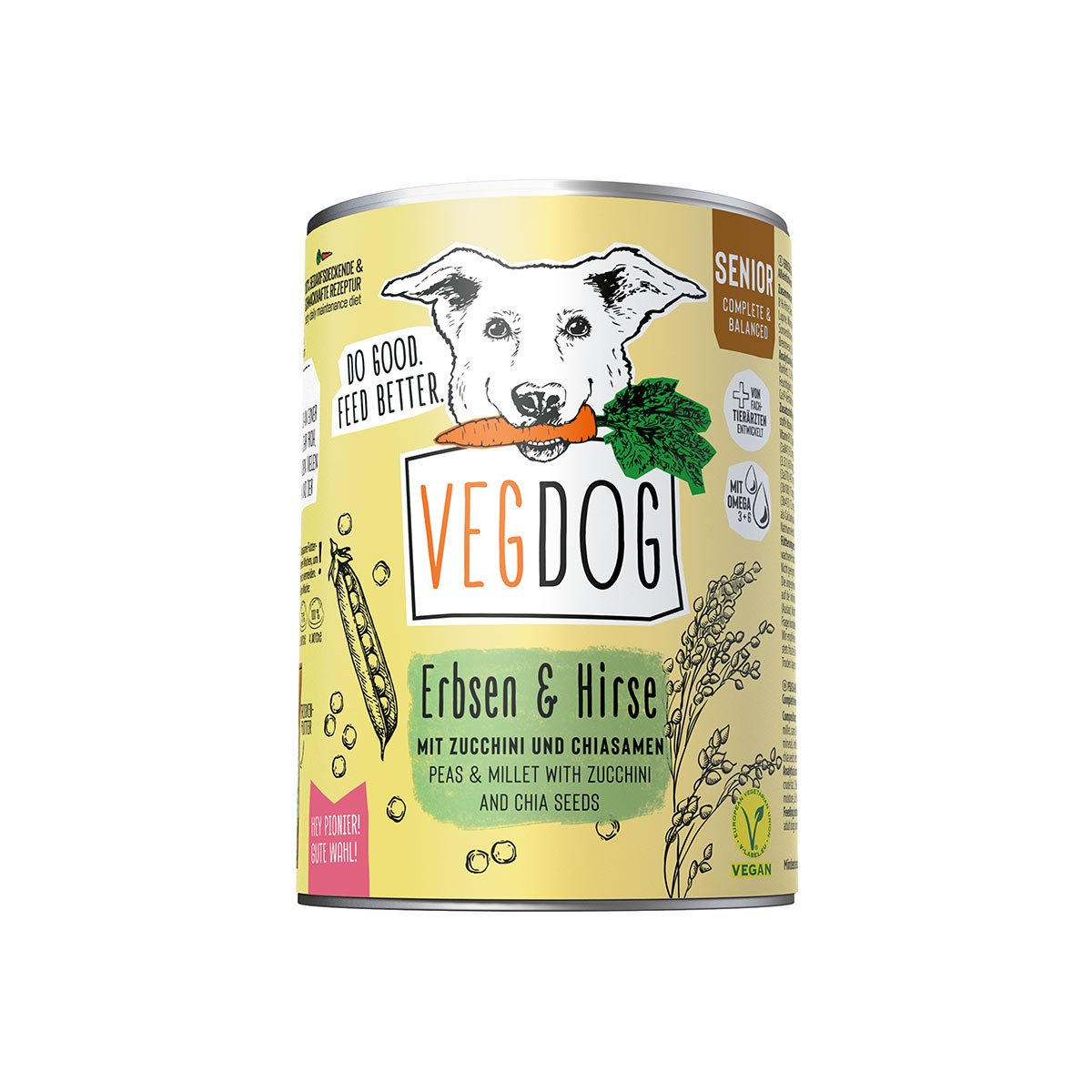 VEGDOG Senior Erbsen & Hirse 6x400g von VEGDOG