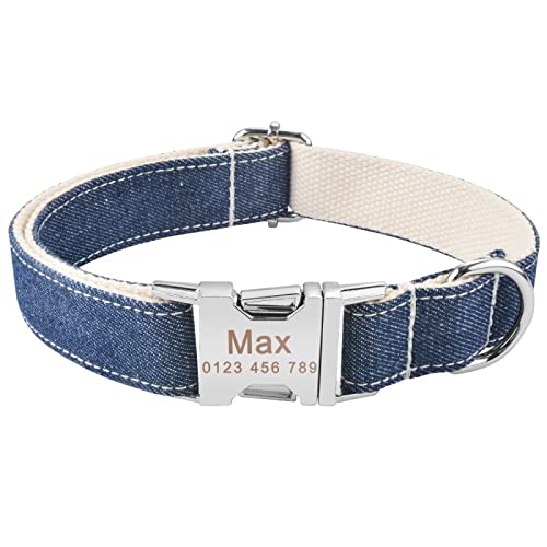 Personalisiertes Hundehalsband Aus Nylon,Klein,Groß,Individuell Graviert,Mit Namen,Welpe,XS-L,S 26-40cm von VEKETE