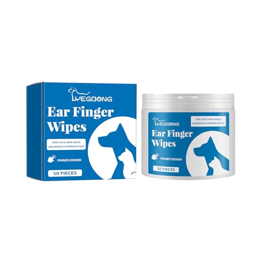 VENNERLI Haustier Ohr Reinigung Finger Wipes für Katze und Hund Ohr Reinigung Entfernen Ohrenschmalz beseitigen Geruch Halten Haustier Ohr frisch bequem verhindern Trockenheit Peeling (50 PCS) von VENNERLI