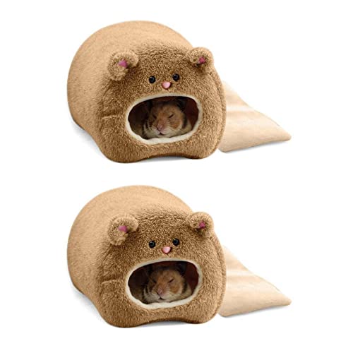 VENOAL 2 x Ratten Hamster Winter Warm Hängematte, süßes Bärenhaus mit Bettmatte für kleine Tiere von VENOAL