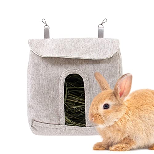 Heu Feeder Kaninchen | Leichter Heusack für Kaninchen | S/M/L Kaninchen Heu Feeder Bunny Heu Bag mit verstellbaren Haken Hängende Heu Feeder Tasche für Kaninchen Meerschweinchen Hamster von VENTDOUCE