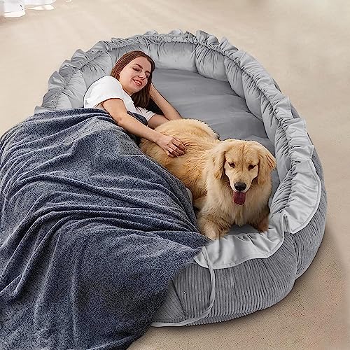 VERCART Hundebett Grosse Hunde Menschliche Hundebett für Erwachsene und Ihr Haustier, Bodenmatratze Einfach zu lagern 240×165×10CM von VERCART