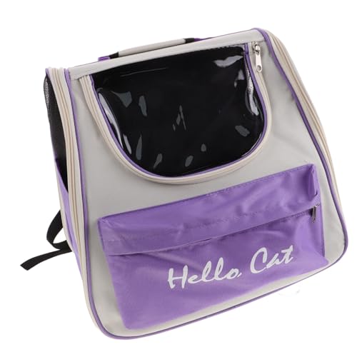 VERDANVERSE Transparente Haustiertasche Hunderucksäcke Tragetasche Für Haustiere Transportbox Für Haustiere Welpenrucksack Für Kleine Hunde Kotbeutel Hundeumhängetasche Lavender Oxford-Stoff von VERDANVERSE